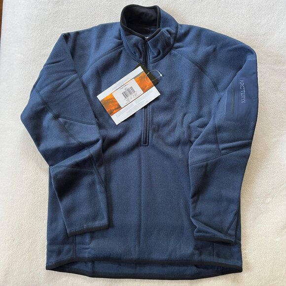 NWT Arc'teryx Vintage 'Sniper' 1/4 Zip Polartec Wind Pro Fleece Pullover cobalt - Picture 1 of 8